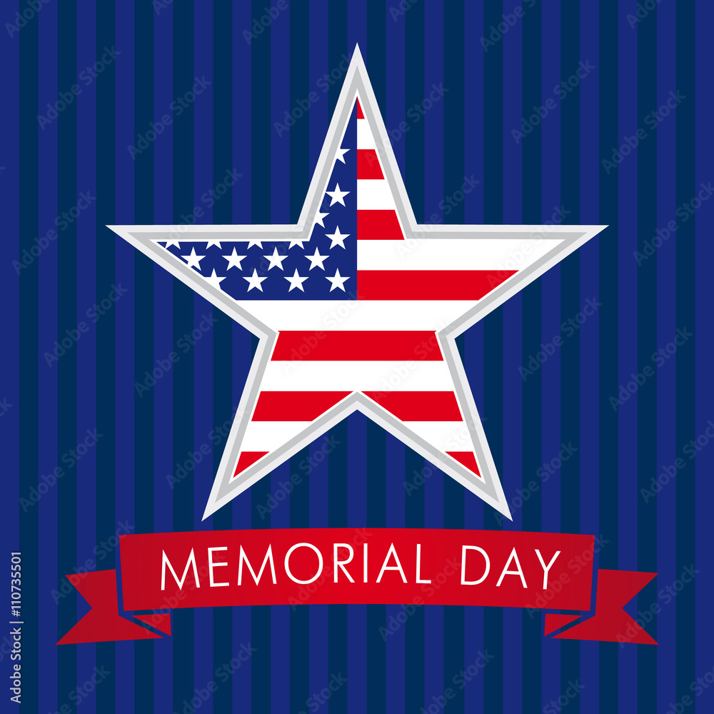 Memorial day USA star. Memorial Day with star in national flag colors Memorial day USA star. Memorial Day with star in national flag colors