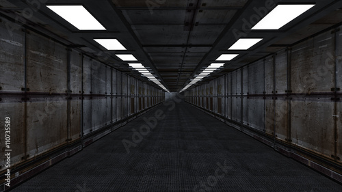 Fototapeta Naklejka Na Ścianę i Meble -  3d render interior. Futuristic hallway. Interior concept design