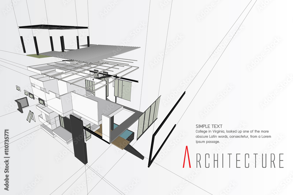 Fototapeta premium An exploded view of a building