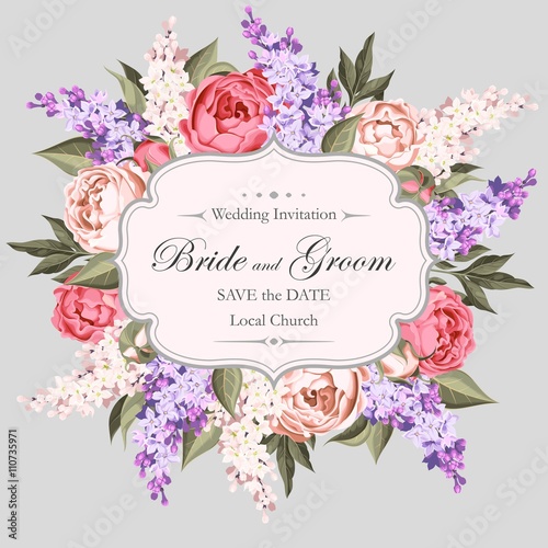 Vintage wedding invitation