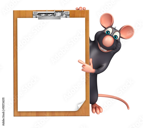 fun Rat cartoon character with exam pad © visible3dscience