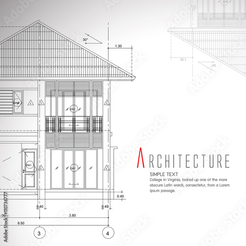 Vector illustration of house on white background.
