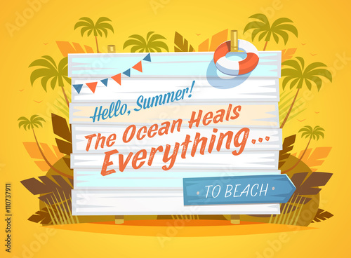 Summer Holidays background. Vector Illustration