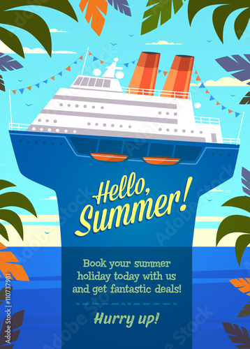 Summer Holidays background. Vector Illustration