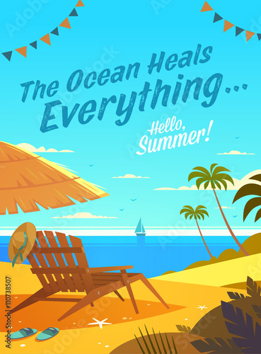 Summer Holidays background. Vector Illustration