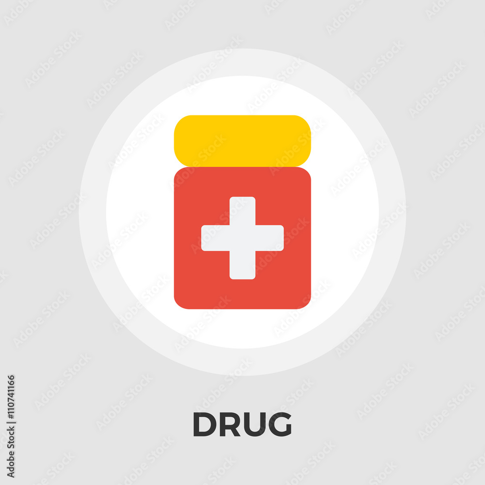 Fototapeta premium Drug vector flat icon
