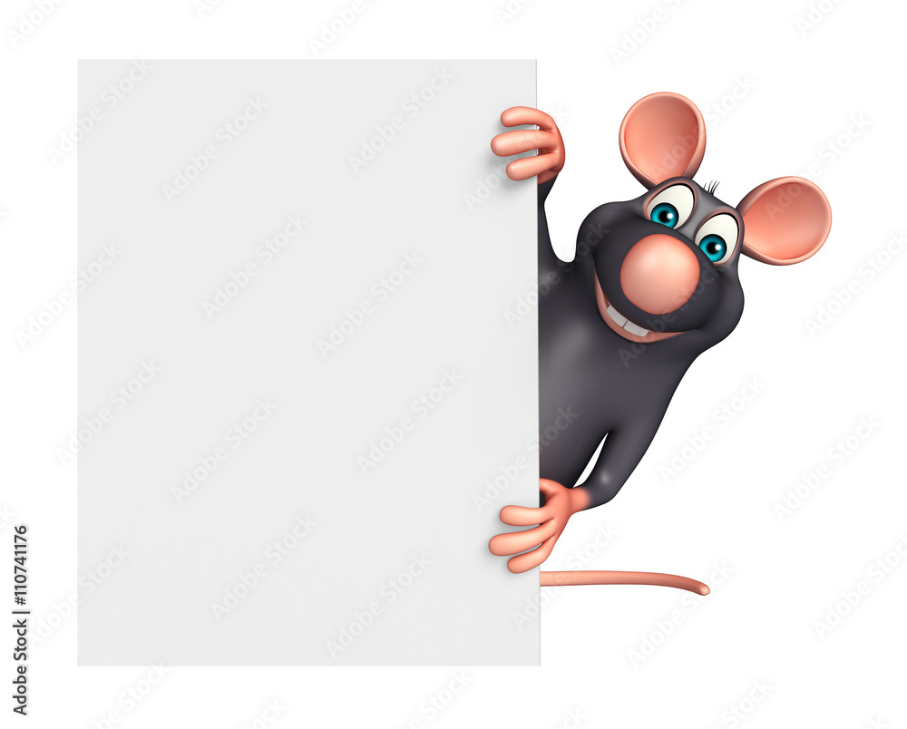 cute Rat cartoon character with board cute Rat cartoon character with board