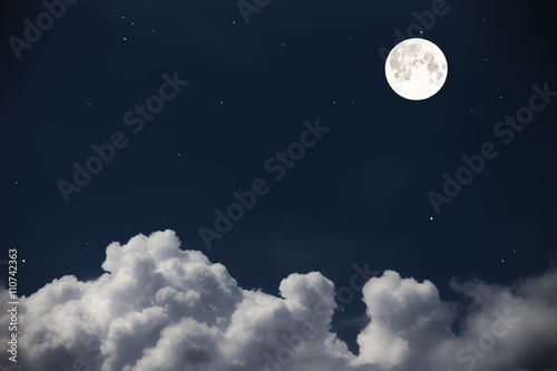 sky clouds and moon with the stars, fabulous collage