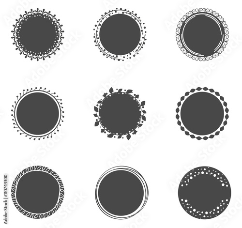 Collection of filled circles with decoratice border