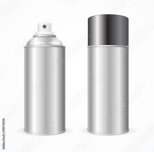 Aluminium Spray Can Template Blank. Vector