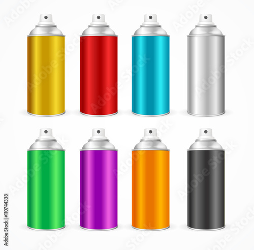 Aluminium Spray Can Template Blank. Vector