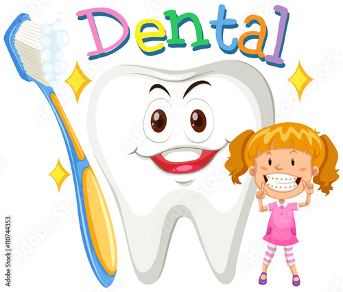 Girl with clean teeth