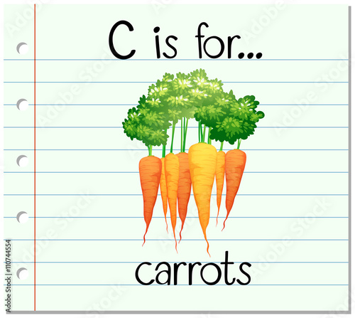 Flashcard letter C is for carrots