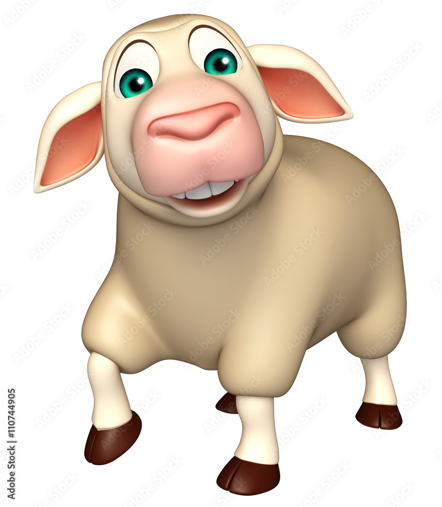 Naklejka premium walking Sheep cartoon character
