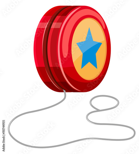 Red yo-yo with white string