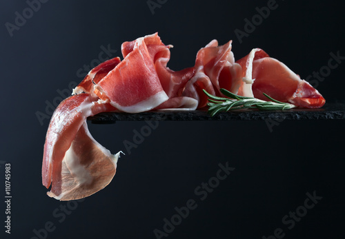 jamon on a black background