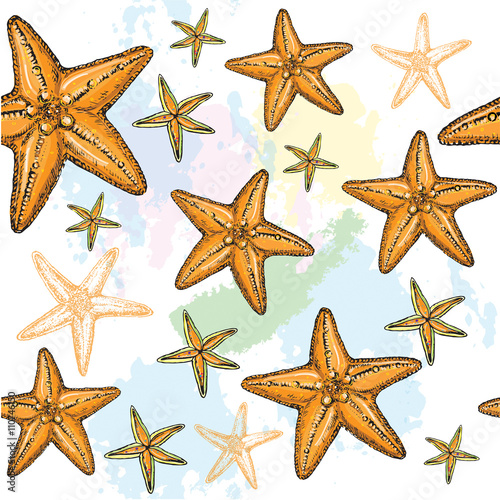 starfish seamless pattern