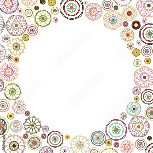 Geometric flowers frame