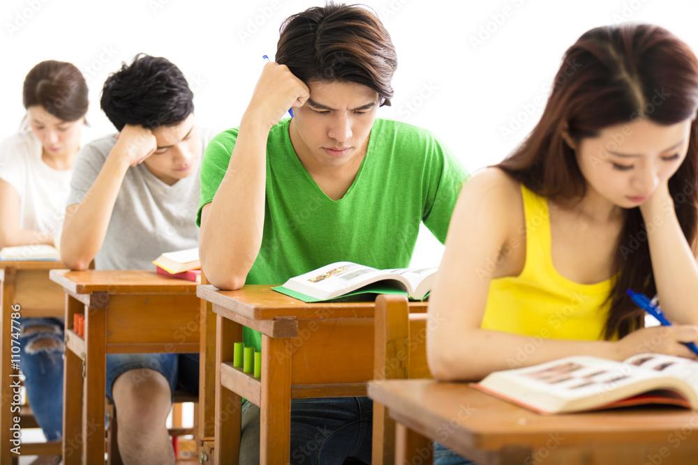 young college student group study in a classroom young college student group study in a classroom