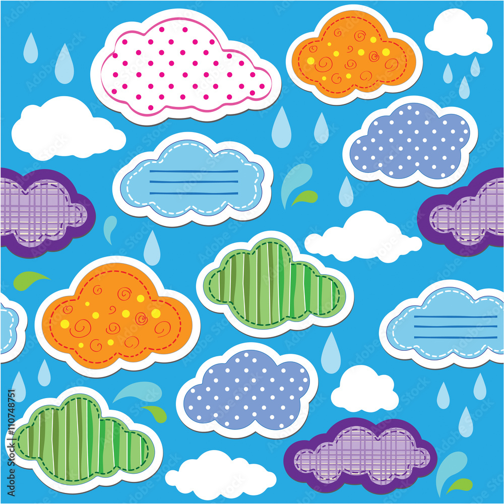 baby clouds background seamless pattern Stock Vector Adobe Stock