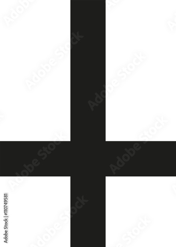 Religious cross upside down