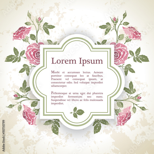Background with rose flowers.