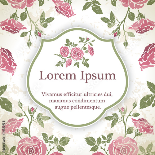 Background with rose flowers.