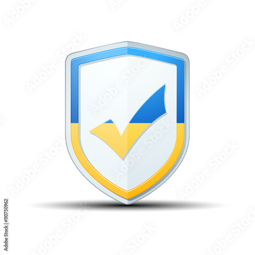Ukraine Checkmark shield sign Free Download Ukraine Checkmark shield sign - GFXLoad