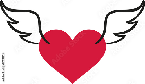 Valentine's day heart with wings