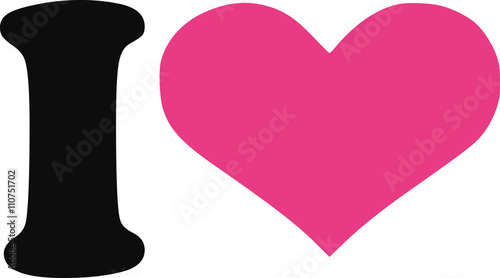 I love with pink heart