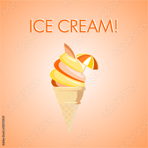 Rico cucurucho de helado fresquito para el verano