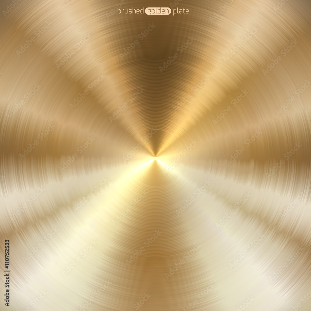 Golden brushed metal circular texture