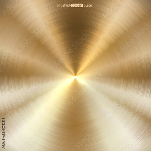 Obraz na płótnie Golden brushed metal circular texture w salonie