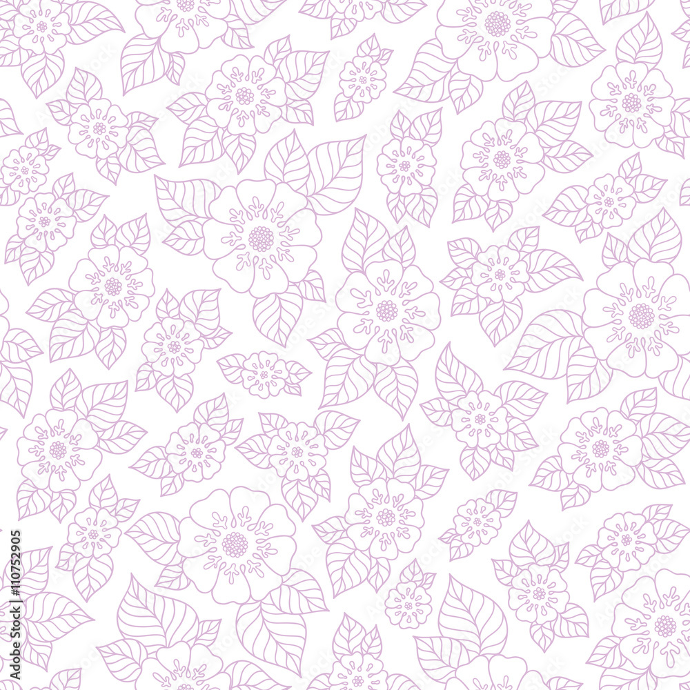 Fototapeta premium Lace seamless hand drawn vector pattern.