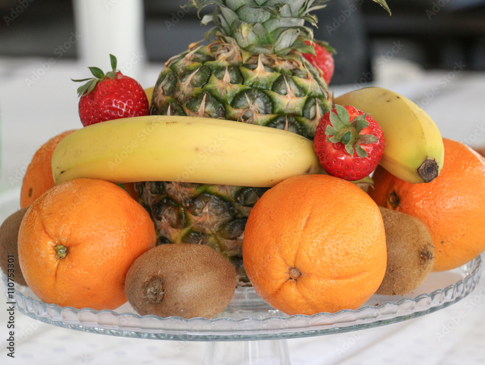 various fruits on a platter