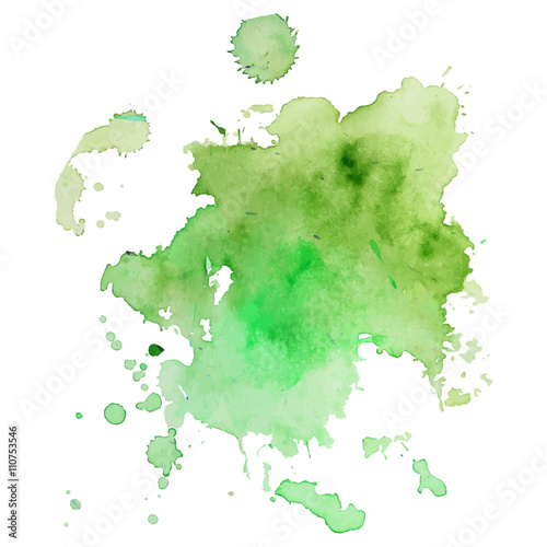 Watercolor spot with droplets, smudges, stains, splashes. Colorful multicolor blot in grunge style. 