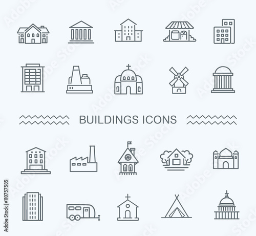 Building Icons set, Government