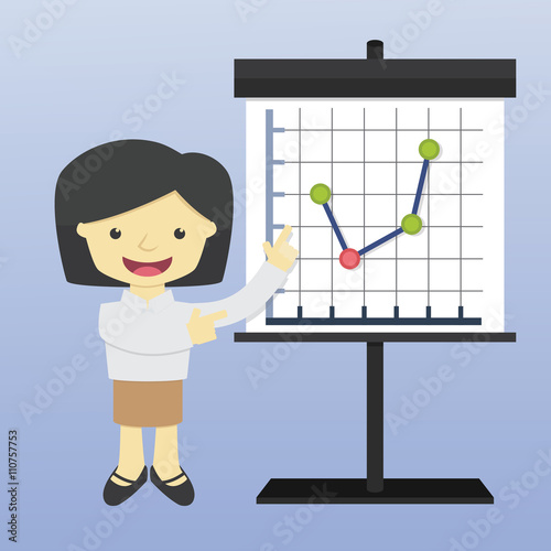 Business girl giving a presentation
