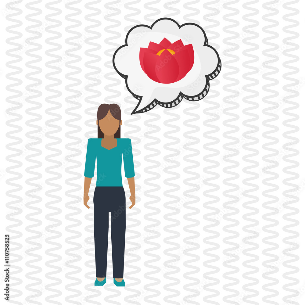 Flower concept. Woman icon. Colorfiul illustration Flower concept. Woman icon. Colorfiul illustration