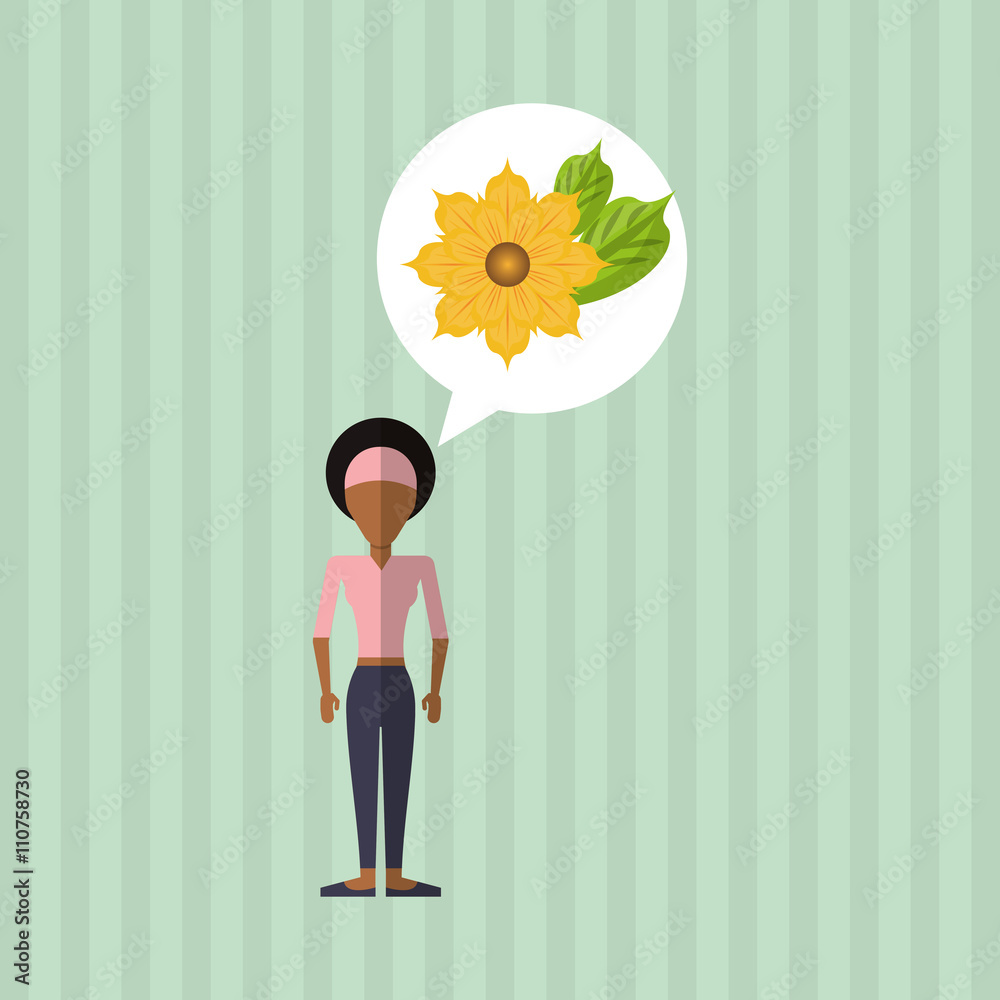 Flower concept. Woman icon. Colorfiul illustration Flower concept. Woman icon. Colorfiul illustration