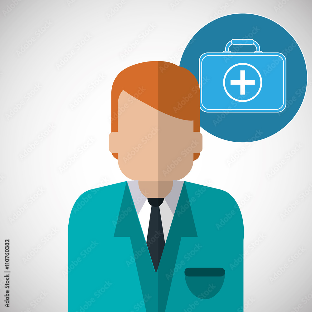 Medical care design. Health care icon. Isolated illustration