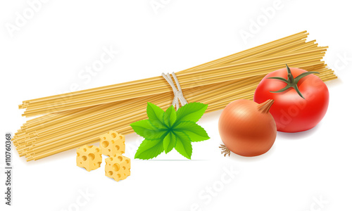 pasta with vegetables vector illustration