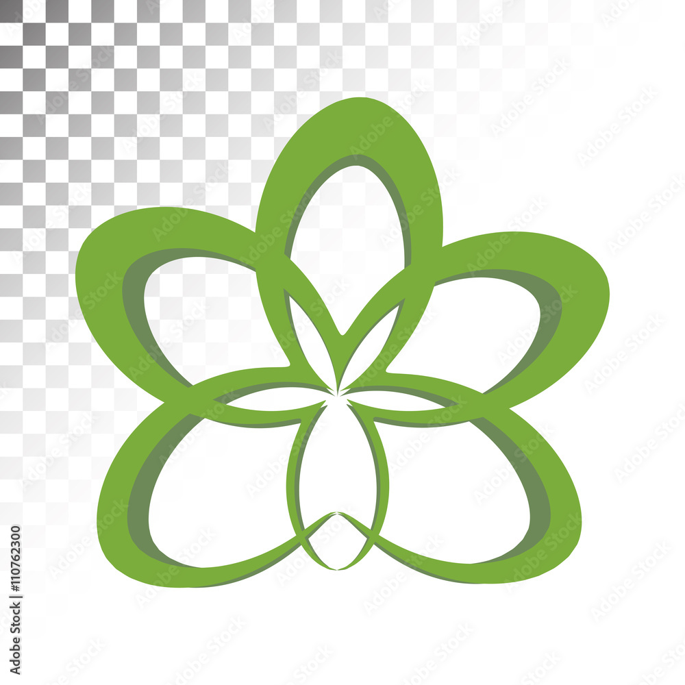 Abstract vector symbol of a green flower. Abstract vector symbol of a green flower.