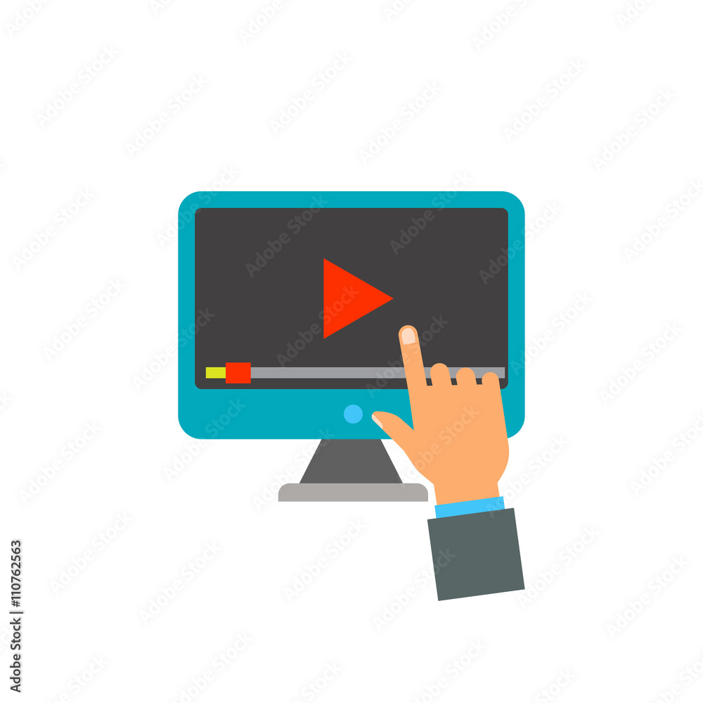 Webinar flat icon Stock Vector | Adobe Stock