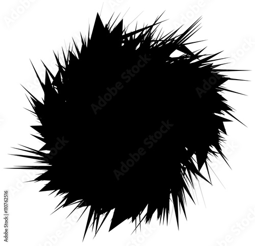 Edgy, sharp shape. Abstract monochrome background with random, p