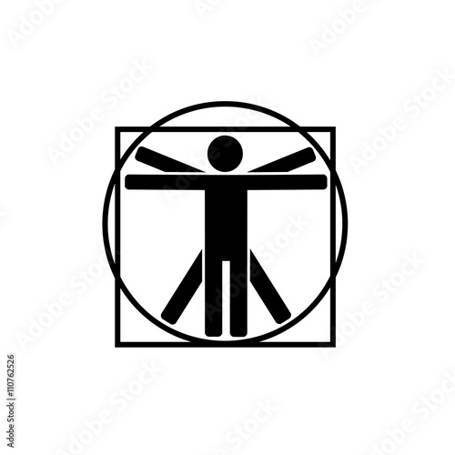 Vitruvian man simple icon