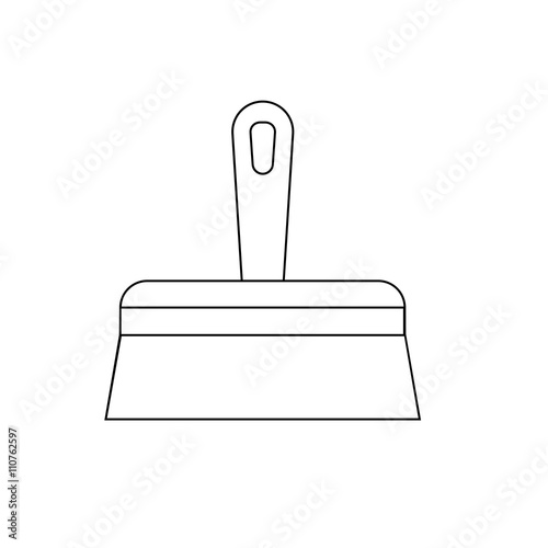 Wide putty knife line icon