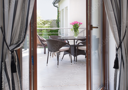 Open door to terrace