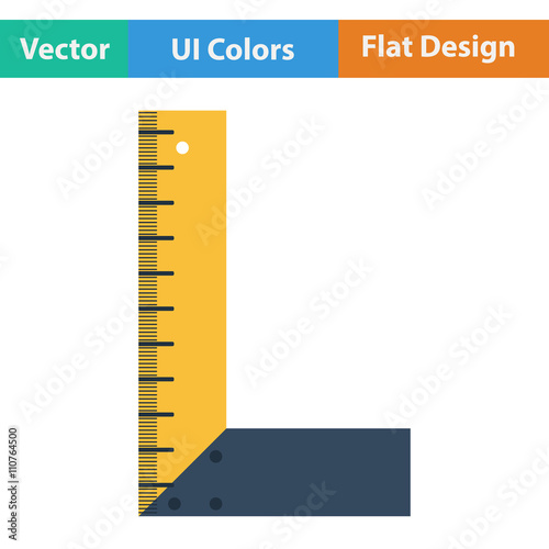 Flat design icon of setsquare