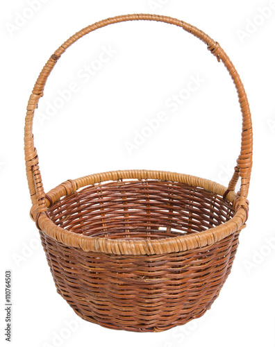 Wicker basketfor the food isolated on white background 